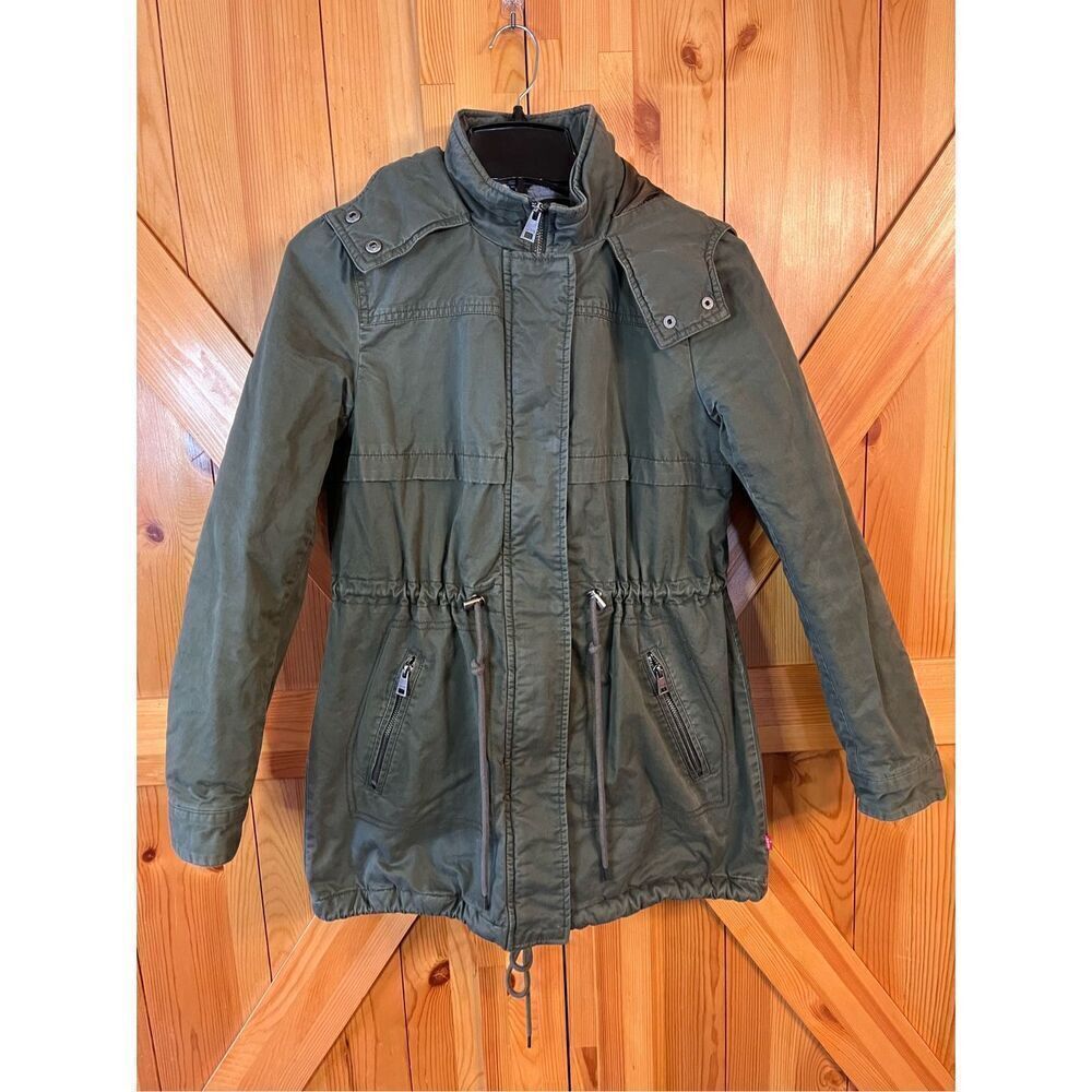 Levi's Womens Sherpa Lined Parka Jacket W/ Hood Full Zip Size Small (4493)